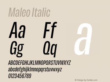 Maleo Italic Version 1.007图片样张