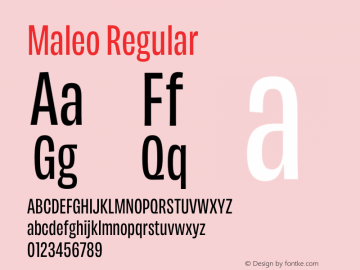 Maleo Regular Version 1.007图片样张
