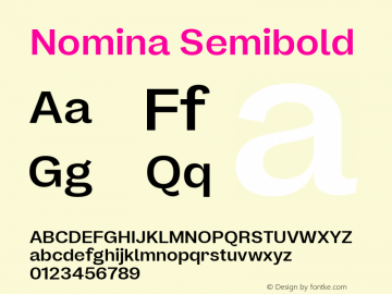 Nomina Semibold Version 1.3; ttfautohint (v1.8.4)图片样张
