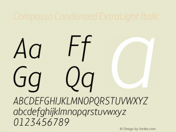 Compasso Condensed ExtraLight Italic Version 1.000图片样张