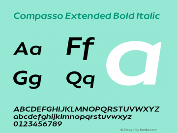 Compasso Extended Bold Italic Version 1.000图片样张