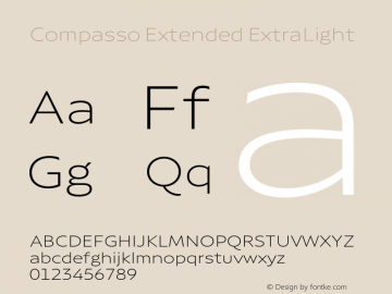 Compasso Extended ExtraLight Version 1.000图片样张