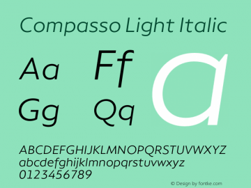 Compasso Light Italic Version 1.000图片样张