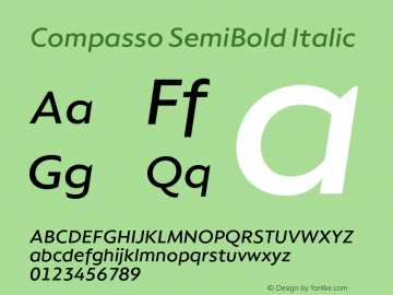 Compasso SemiBold Italic Version 1.000图片样张