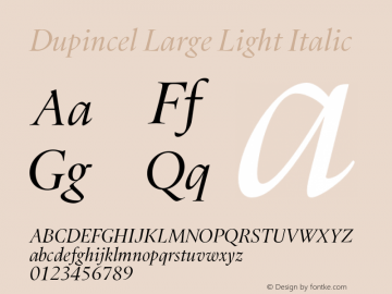 Dupincel Large Light Italic Version 1.000图片样张