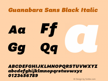 Guanabara Sans Black Italic Version 2.001;PS 002.001;hotconv 1.0.70;makeotf.lib2.5.58329图片样张