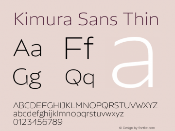 Kimura Sans Thin Version 1.006图片样张
