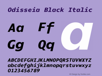 Odisseia Black Italic Version 1.005;PS 001.005;hotconv 1.0.88;makeotf.lib2.5.64775图片样张
