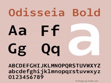 Odisseia Bold Version 1.005;PS 001.005;hotconv 1.0.88;makeotf.lib2.5.64775图片样张