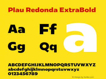 Plau Redonda ExtraBold Version 1.008图片样张