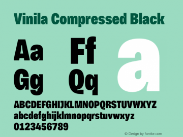 Vinila Compressed Black Version 1.000;hotconv 1.0.109;makeotfexe 2.5.65596图片样张
