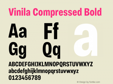 Vinila Compressed Bold Version 1.000;hotconv 1.0.109;makeotfexe 2.5.65596图片样张