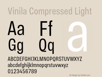 Vinila Compressed Light Version 1.000;hotconv 1.0.109;makeotfexe 2.5.65596图片样张