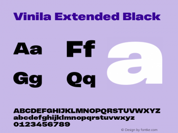 Vinila Extended Black Version 1.000;hotconv 1.0.109;makeotfexe 2.5.65596图片样张