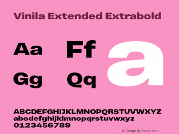 Vinila Extended Extrabold Version 1.000;hotconv 1.0.109;makeotfexe 2.5.65596图片样张