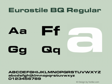 Eurostile BQ Regular 001.000 Font Sample