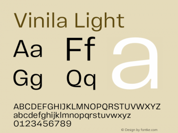 Vinila Light Version 1.000;hotconv 1.0.109;makeotfexe 2.5.65596图片样张