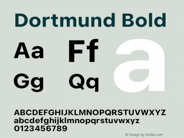 Dortmund Bold Version 1.020;Glyphs 3.1.1 (3134)图片样张