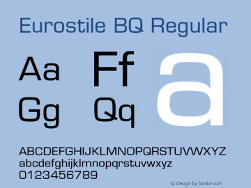 Eurostile BQ Regular 001.000 Font Sample