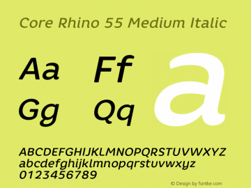 CoreRhino55Medium-Italic Version 1.001图片样张
