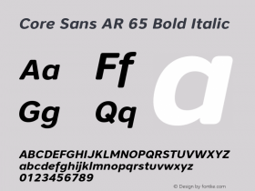 Core Sans AR 65 Bold Italic Version 1.000图片样张