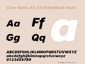 Core Sans AR 75 ExtraBold Italic Version 1.000图片样张