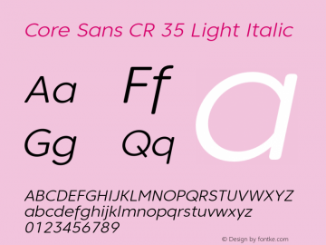 CoreSansCR-35LightIt Version 1.002图片样张