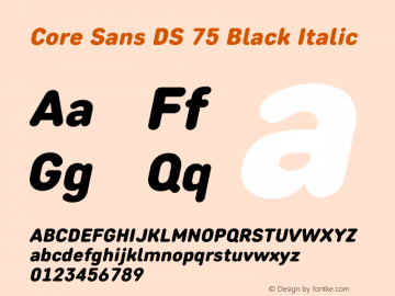 CoreSansDS75BlackItalic Version 1.003图片样张