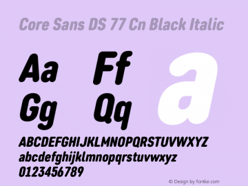 CoreSansDS77CnBlackItalic Version 1.003图片样张