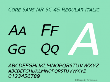 CoreSansNRSC45Regular-Italic Version 2.004图片样张