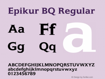 Epikur BQ Regular 001.000 Font Sample