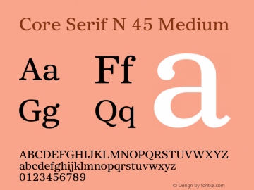 CoreSerifN-45Medium Version 1.000图片样张