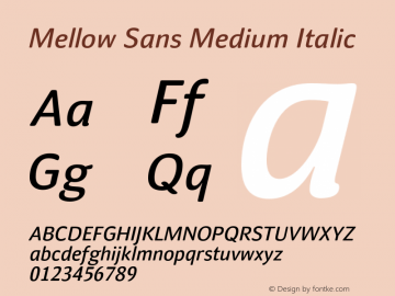 Mellow Sans Medium Italic Version 1.000图片样张