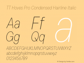 TT Hoves Pro Condensed Hairline Italic Version 3.100.24032023图片样张