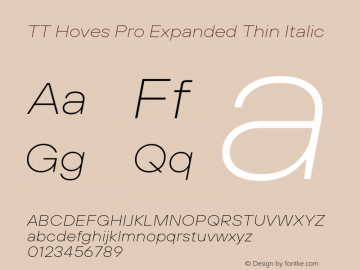 TT Hoves Pro Expanded Thin Italic Version 3.100.24032023图片样张