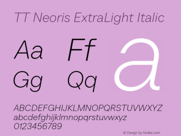 TT Neoris ExtraLight Italic Version 1.000.18082023图片样张