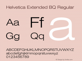 Helvetica Extended BQ Regular 001.000 Font Sample
