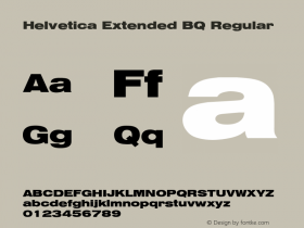 Helvetica Extended BQ Regular 001.000 Font Sample