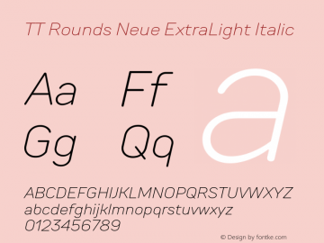 TT Rounds Neue ExtraLight Italic Version 2.000.14092022图片样张