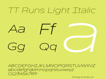 TT Runs Light Italic Version 2.000.24042023图片样张