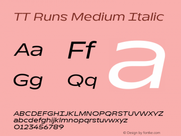 TT Runs Medium Italic Version 2.000.24042023图片样张