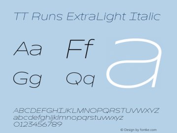 TT Runs ExtraLight Italic Version 2.000.24042023图片样张