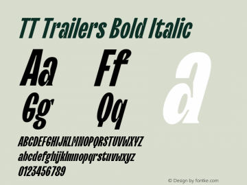 TT Trailers Bold Italic Version 2.000.05072022图片样张