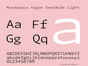 Monaspace Argon SemiWide Light Version 1.000 (Monaspace Argon)图片样张