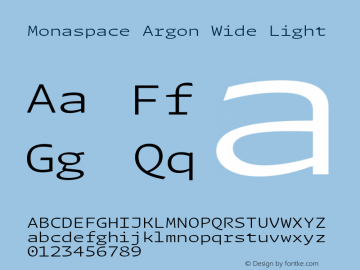 Monaspace Argon Wide Light Version 1.000 (Monaspace Argon)图片样张