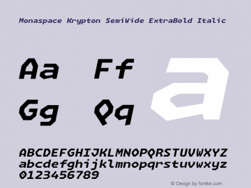 Monaspace Krypton SemiWide ExtraBold Italic Version 1.000 (Monaspace Krypton)图片样张