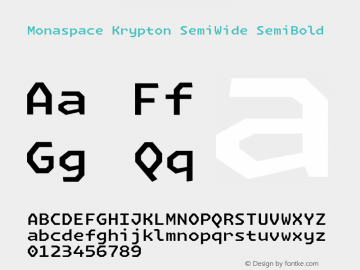 Monaspace Krypton SemiWide SemiBold Version 1.000 (Monaspace Krypton)图片样张