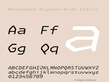 Monaspace Krypton Wide Italic Version 1.000 (Monaspace Krypton)图片样张