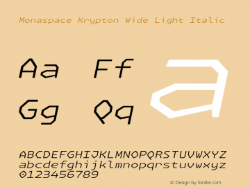 Monaspace Krypton Wide Light Italic Version 1.000 (Monaspace Krypton)图片样张