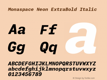 Monaspace Neon ExtraBold Italic Version 1.000 (Monaspace Neon)图片样张